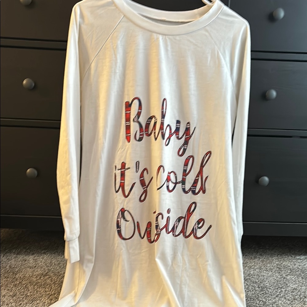 White Long Sleeve Dress - Baby It's Cold Outside
